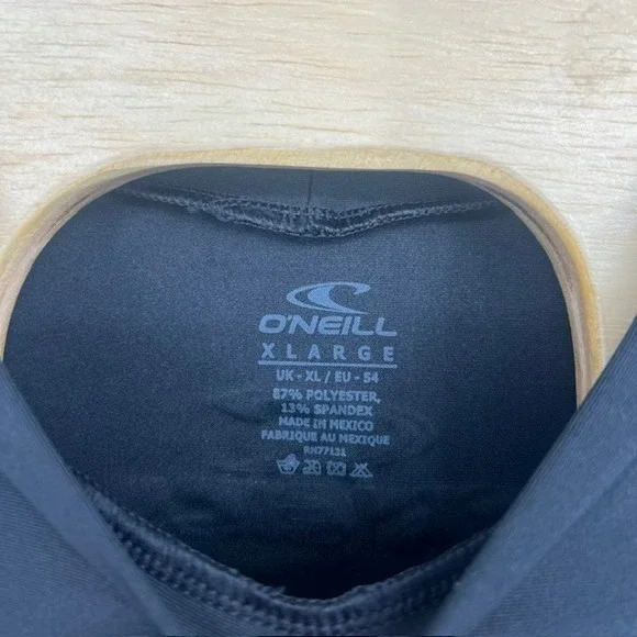 NWT ONeill Men's Basic Skins Long Sleeve Rash Guard Black UPF 50+ Sun Shirt XL - Picture 5 of 7